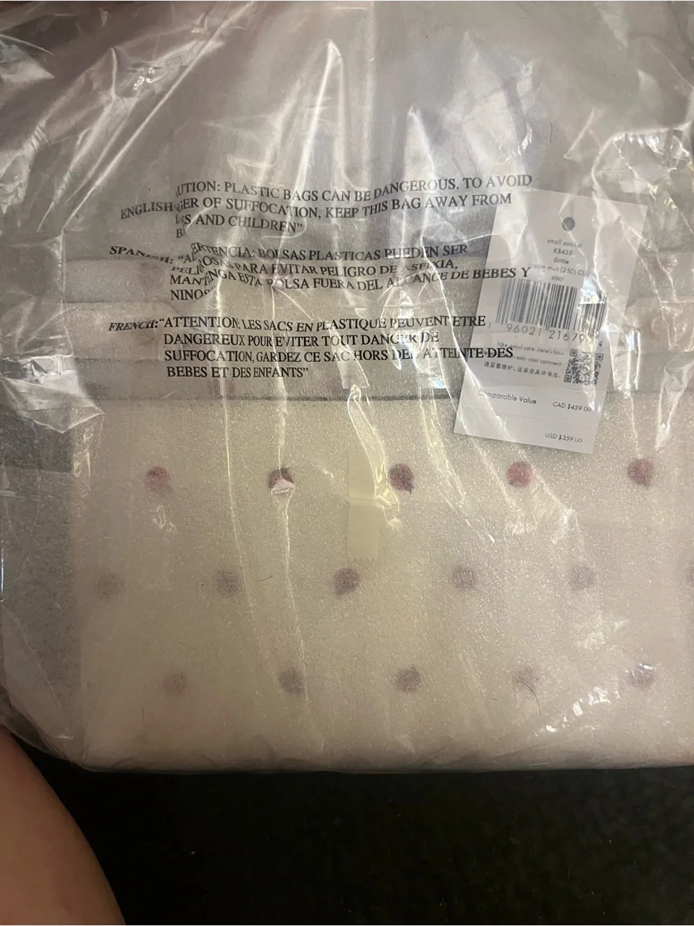 NWT Kate spade White Leather Ladybug Print satchel